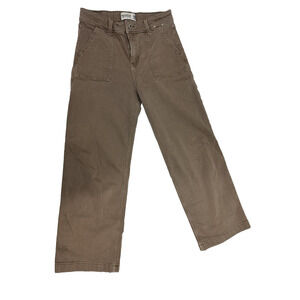 Abercrombie Kids High Rise Wide Leg Cargo Pants Brown Grunge Size 15 / 16